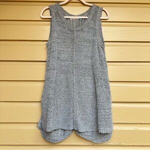 Anthropologie Sparrow Sweater Vest Tunic Speckled Sleeveless Black White Gray L